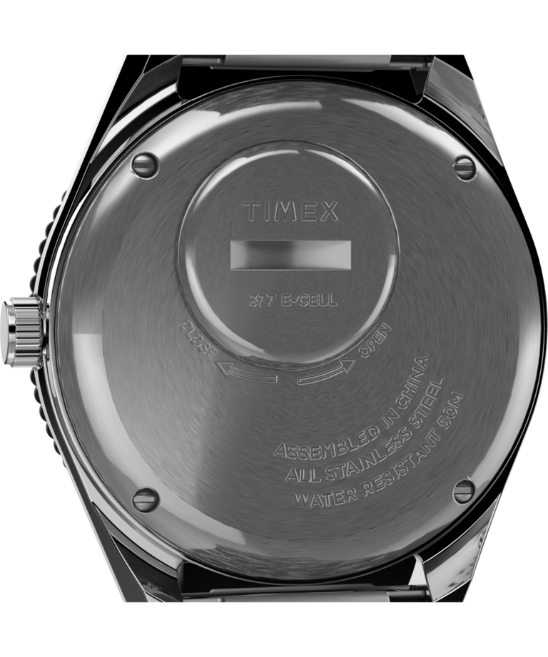 TW2U61800 Q Timex Reissue 38mm Stainless Steel Bracelet Watch Caseback Image