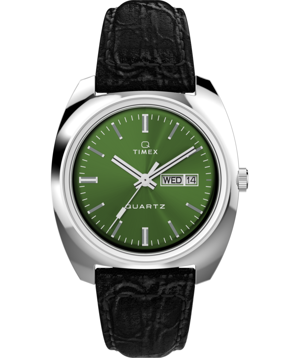 Q Timex 1978 Day/Date 37.5mm Leather Strap Watch - TW2W44700 Q Timex 1978 Day/Date 37.5mm Leather Strap Watch - TW2W44700