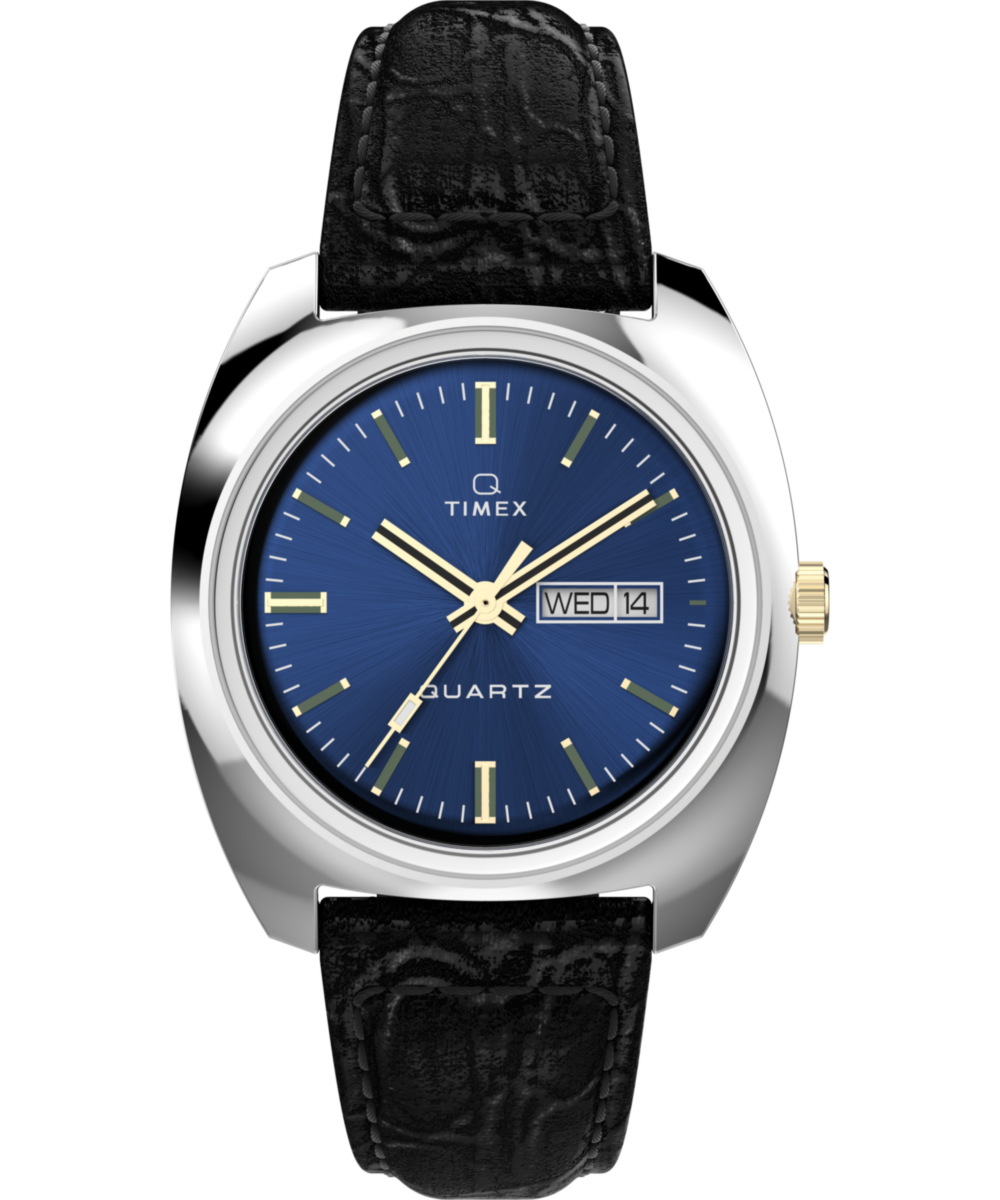 Q Timex® 1978 Day/Date 37.5mm Leather Strap Watch - TW2W44800