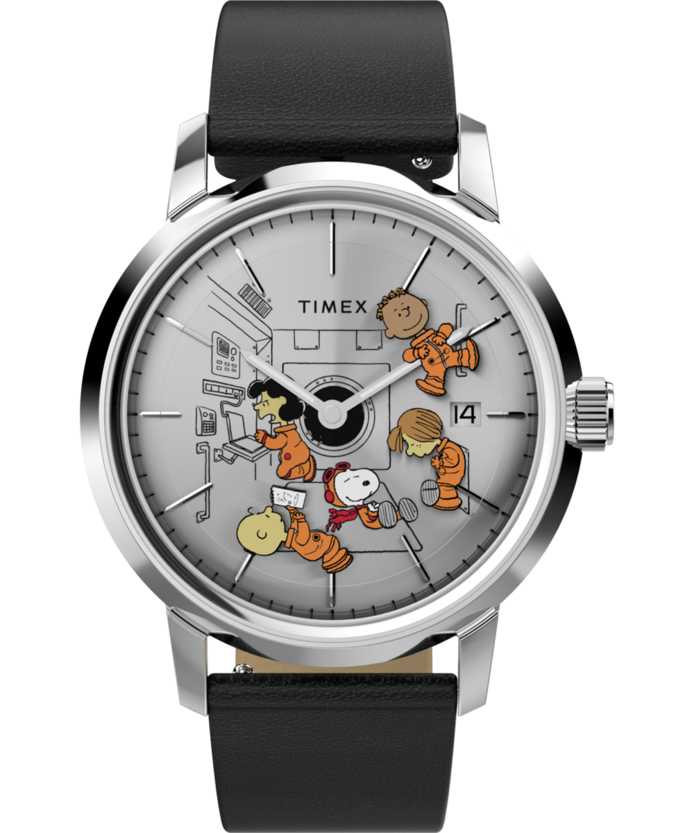 Timex x Peanuts® Marlin® Automatic Space 40mm Leather Strap Watch