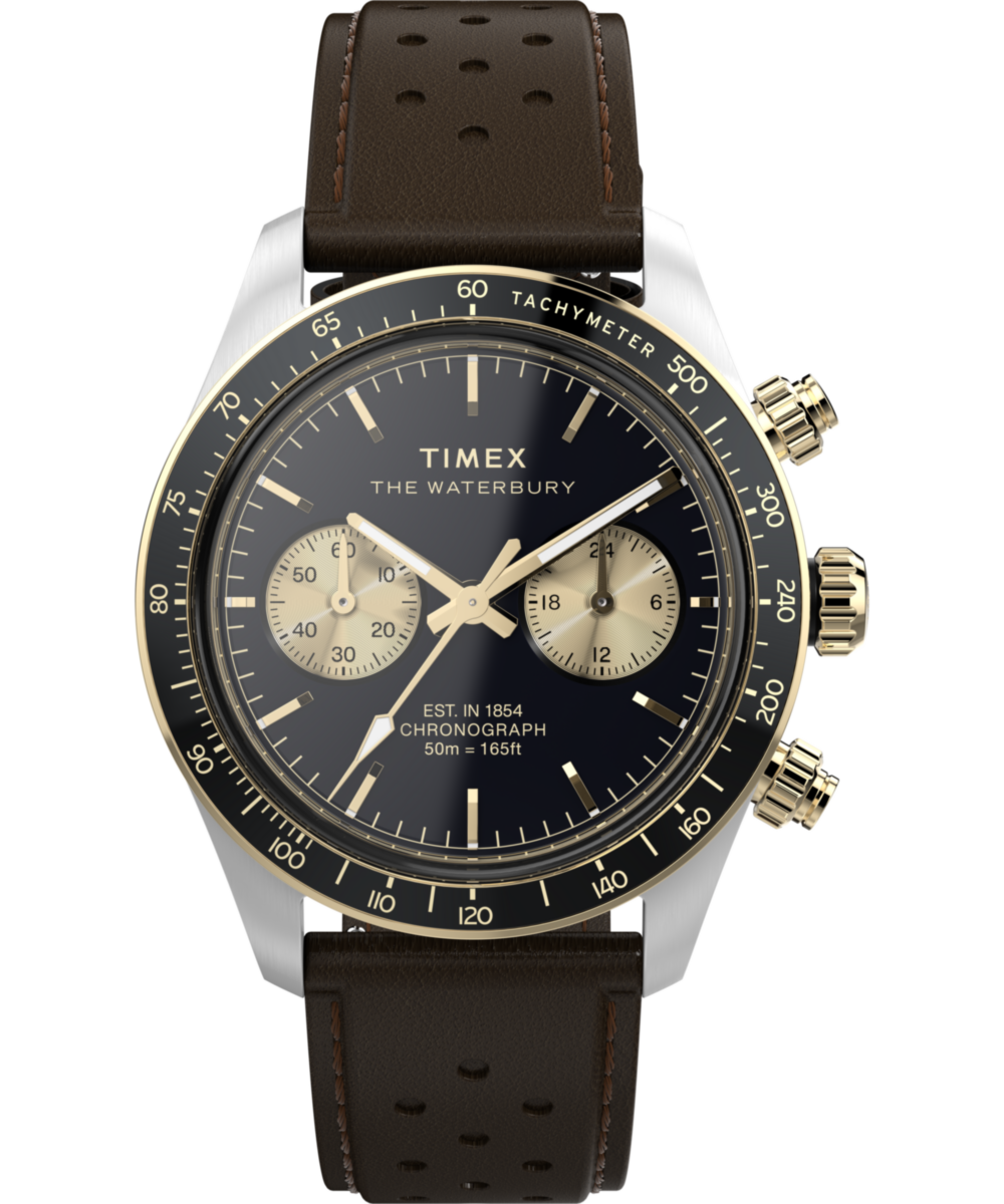 TH-③搭載 42㌅純正ウイール65mm＜税送料4890円込み＞WOOD 42㌅ Waterbury Heritage Chronograph 39mm Leather Strap Watch