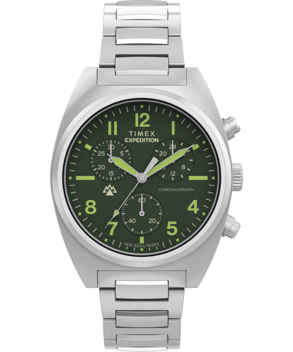 【美品】TIMEX EXPEDITION クロノグラフ 時計 Expedition® Capstone Chronograph 41mm Stainless Steel Bracelet