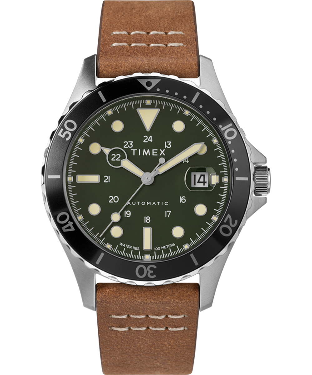 Navi XL Automatic 41mm Leather Strap Watch - TW2U09800 | Timex CA