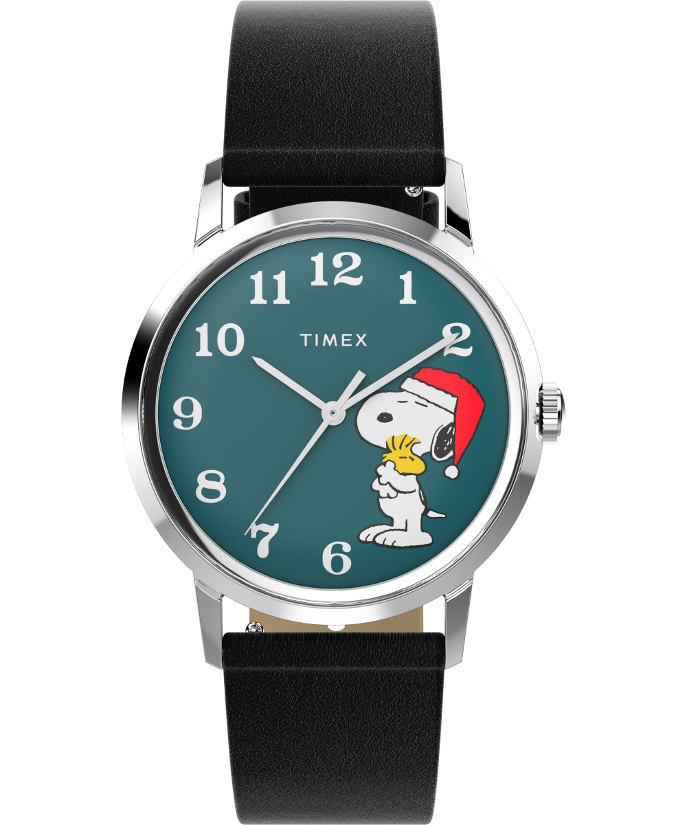 Marlin Hand Wound x Snoopy Holiday 34mm Leather Strap Watch