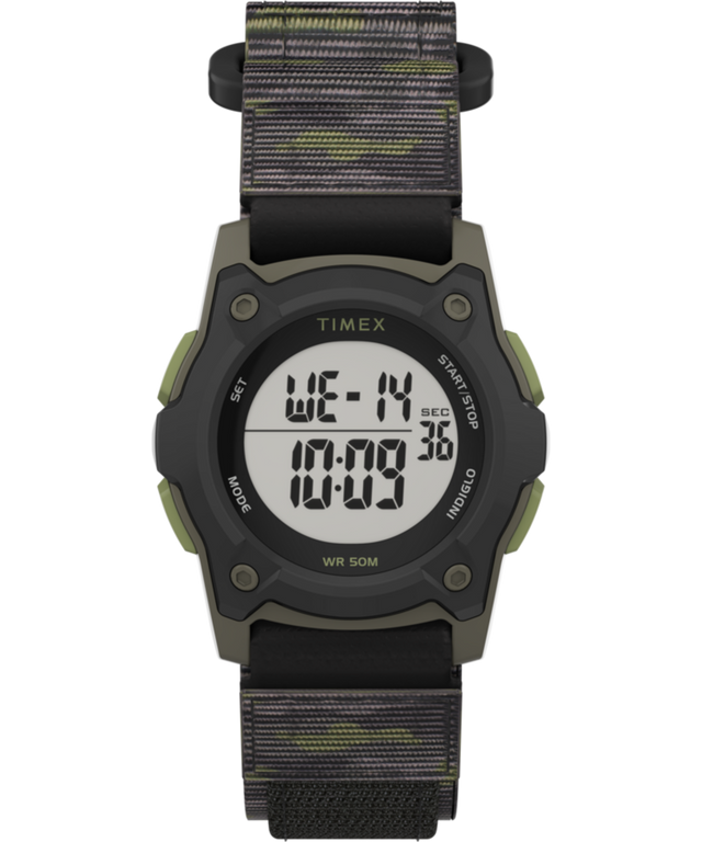 TW7C775009J TIMEX TIME MACHINES® 35mm Green/Brown Camo Fast Wrap® Kids Digital Watch primary image