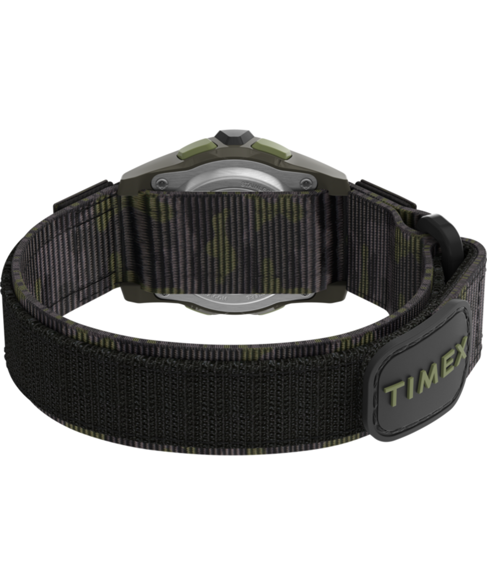 TW7C775009J TIMEX TIME MACHINES® 35mm Green/Brown Camo Fast Wrap® Kids Digital Watch back (with strap) image