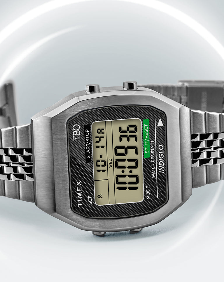Shop our digital watches featuring our T80 36mm Stainless Steel Bracelet