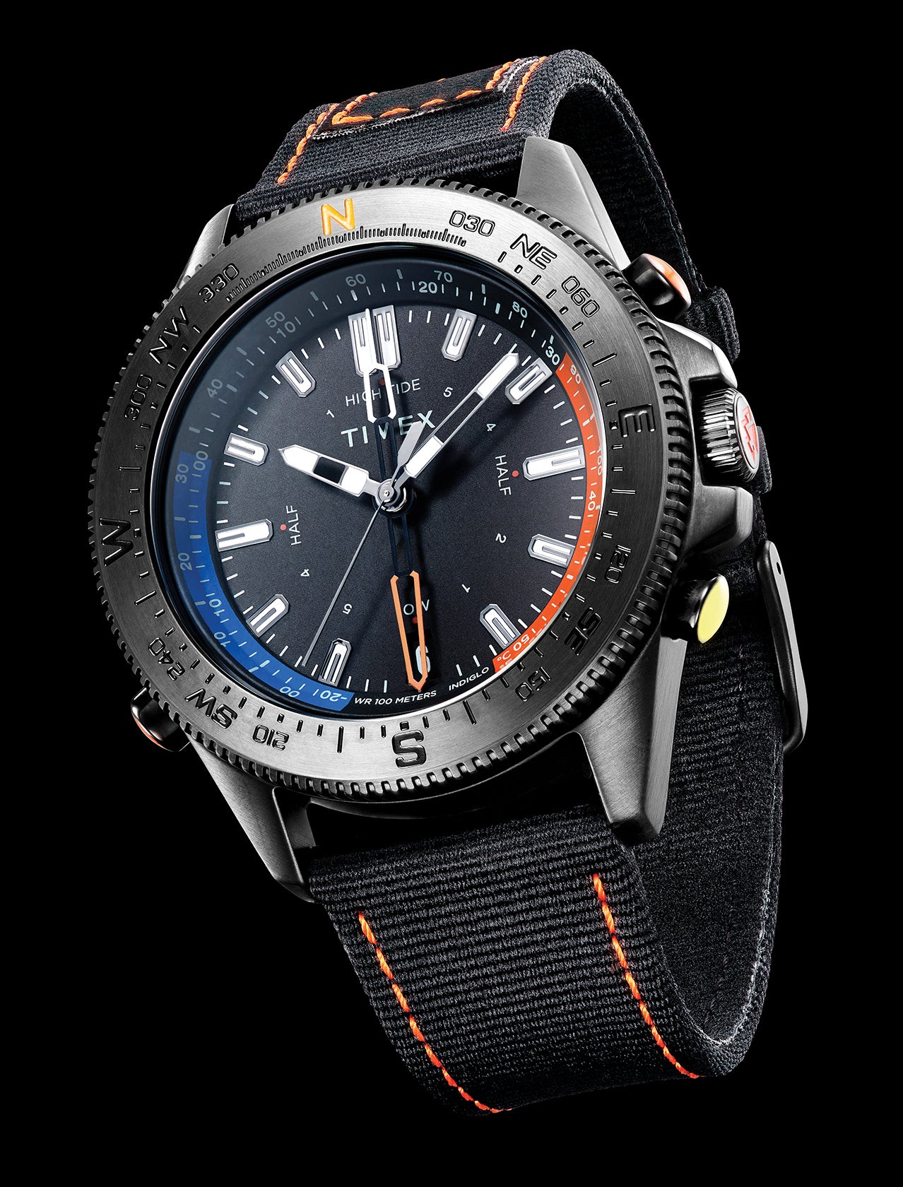 Mens watch with compass and online temperature