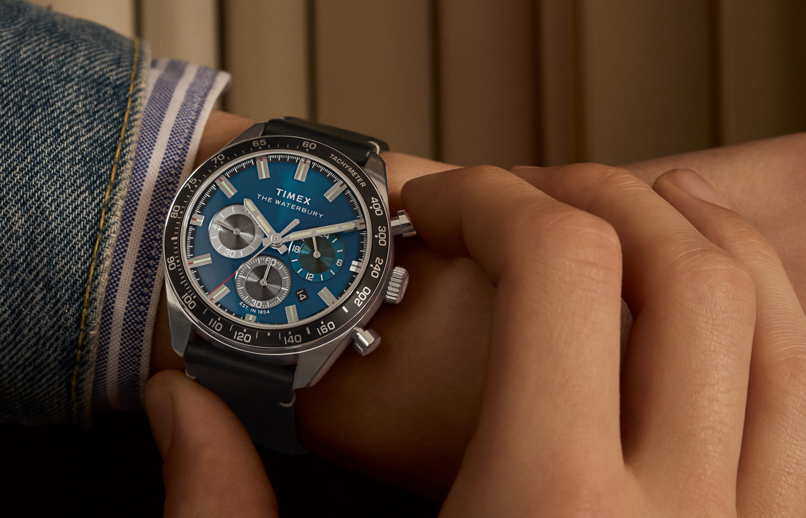 Waterbury Traditional Chronograph 41mm Leather Strap Watch