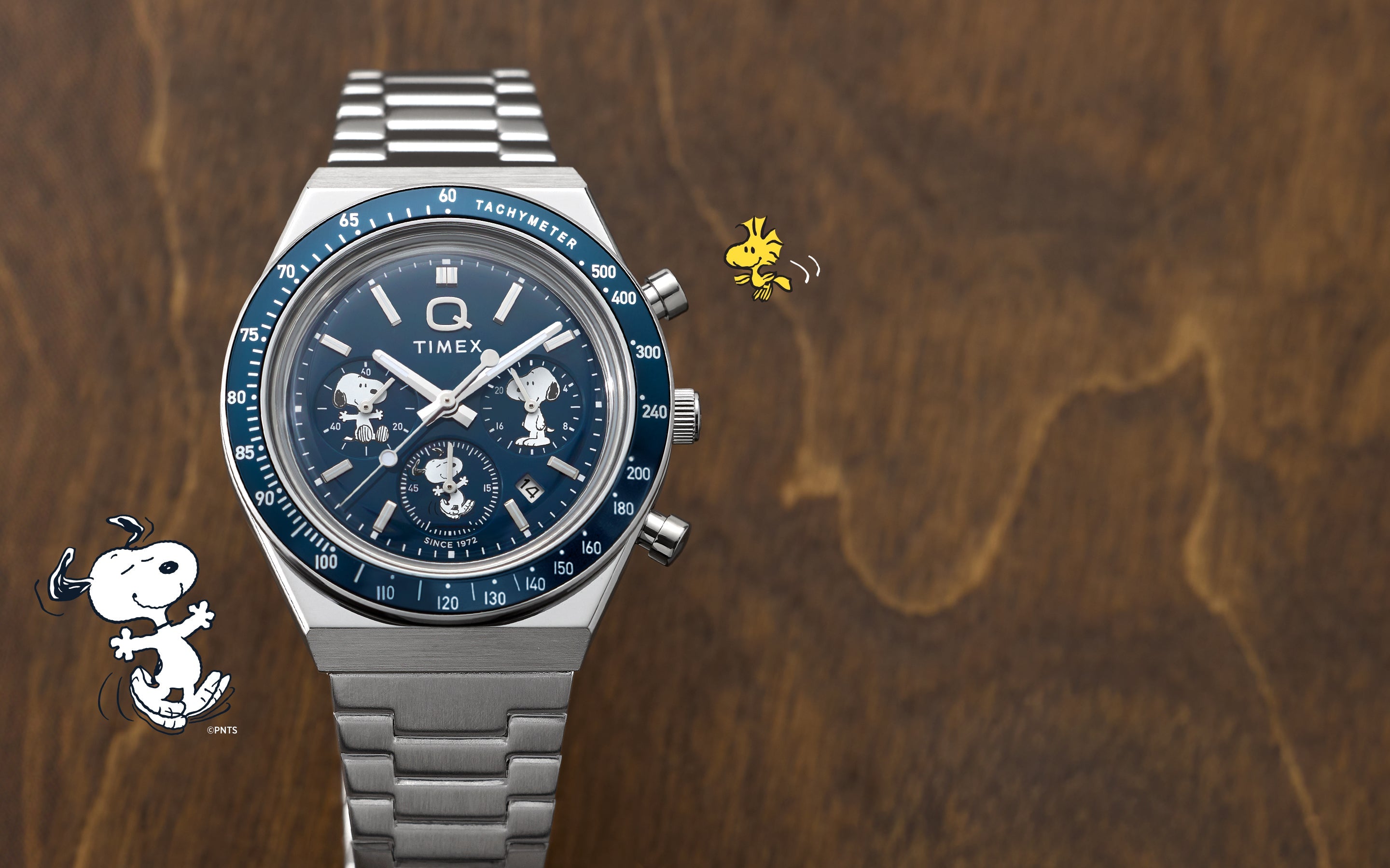 Peanuts® x Q Timex® Chronograph 40mm Stainless Steel Bracelet