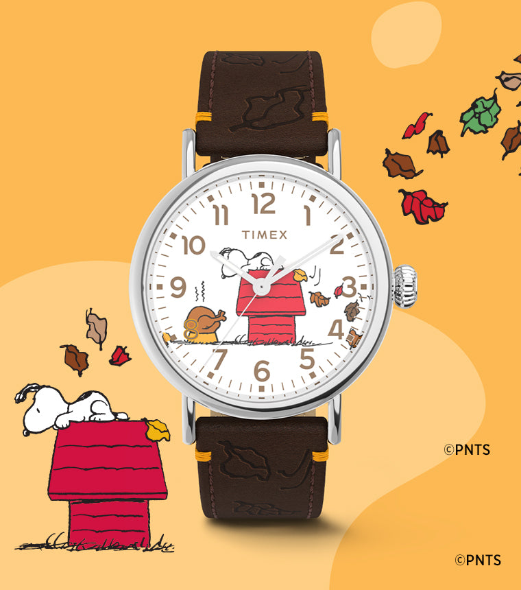 Timex x Peanuts® Standard Thanksgiving 40mm Leather Strap Watch