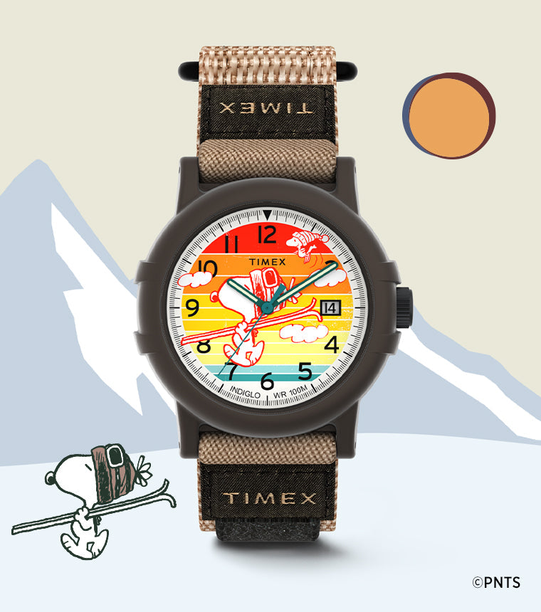 Timex x Peanuts® Camper Ski 38mm Fabric Strap Watch - TW4B34900