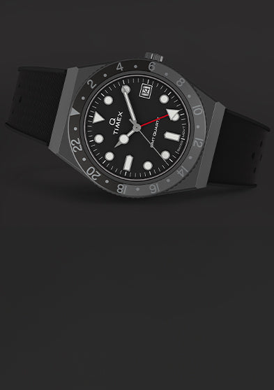 ＴＷ６０ Q Timex® GMT 38mm Synthetic Rubber Strap Watch - TW2W57500