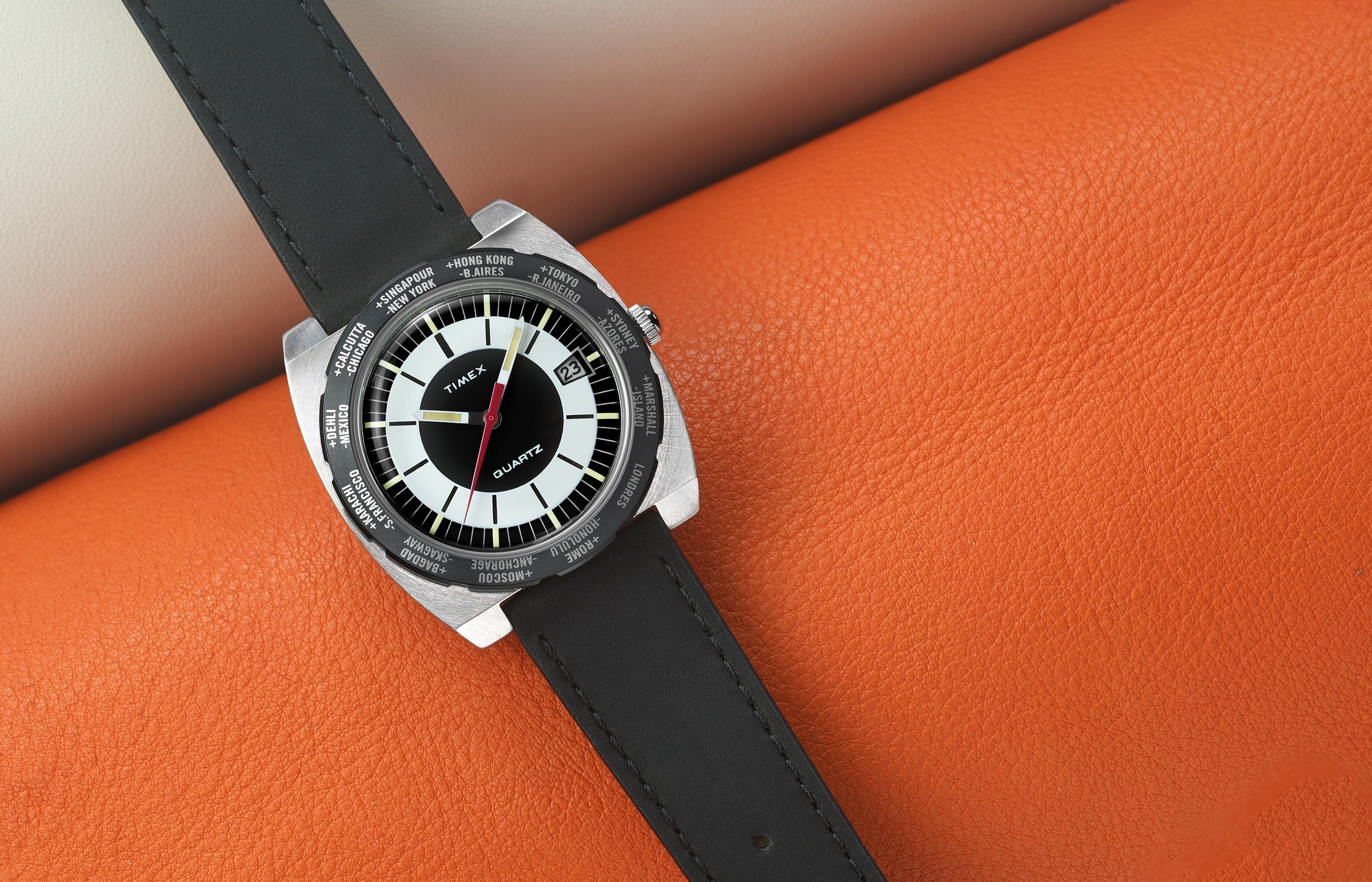 World Time Reissue 39mm Leather Strap Watch - TW2V69500