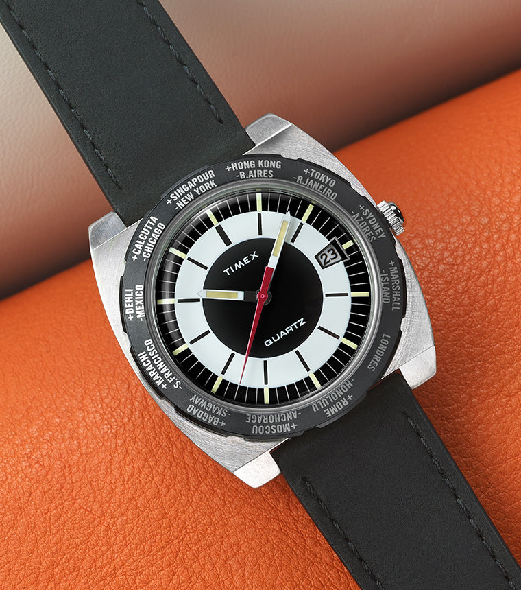 時計 tony World Time Reissue 39mm Leather Strap Watch - TW2V69500