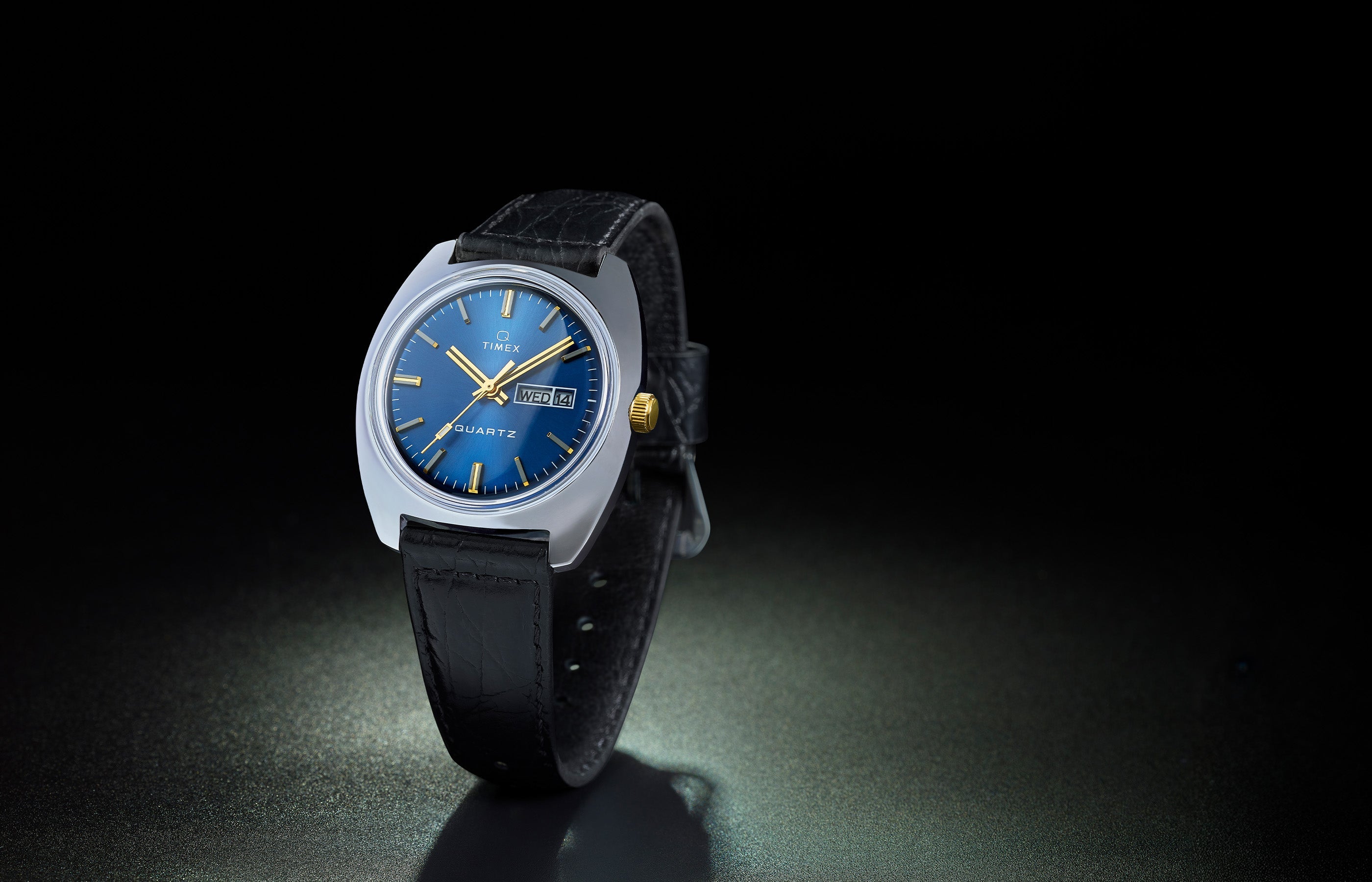 Q Timex® 1978 Day/Date 37.5mm Leather Strap Watch - TW2W44800