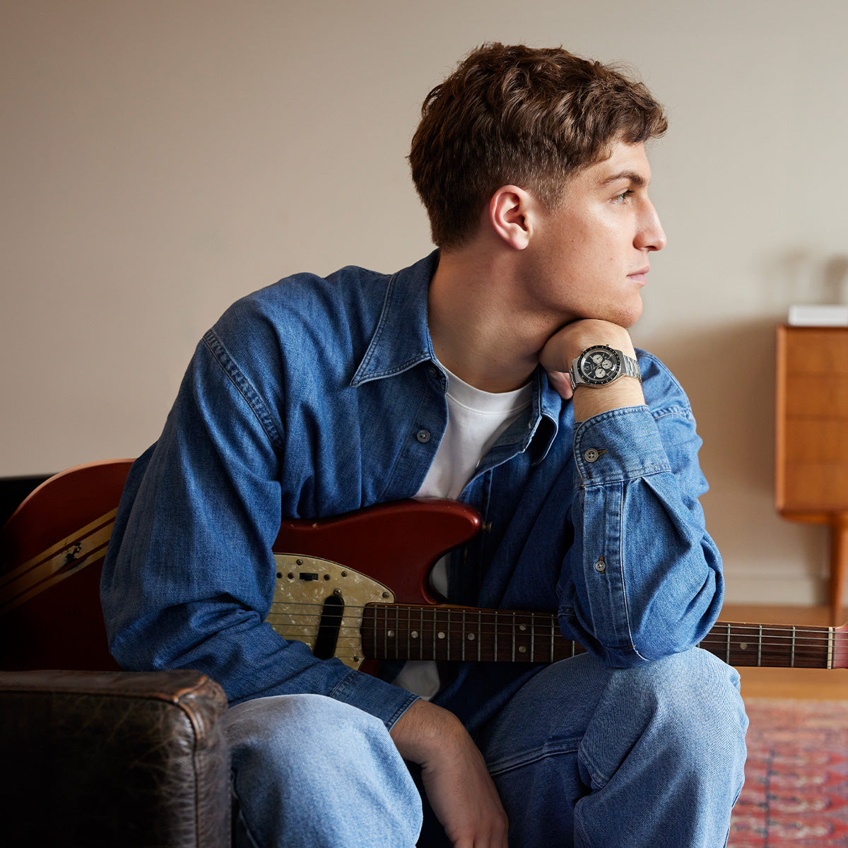 Q Timex Chronograph 40mm Stainless Steel Bracelet Watch