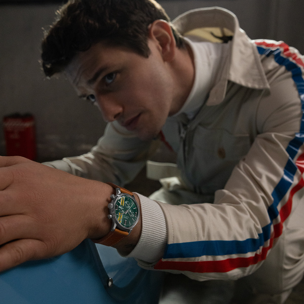 Marlin® Chronograph Tachymeter 40mm Leather Strap Watch