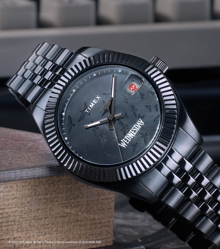 Timex x Wednesday Timex Legacy 36mm Stainless Steel Bracelet Watch