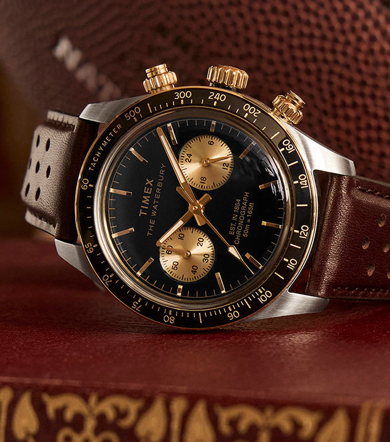 Waterbury Heritage Chronograph 39mm Leather Strap Watch