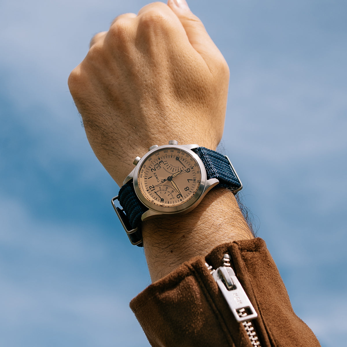 Waterbury Traditional Fly-Back Chronograph 43mm Fabric Strap Watch