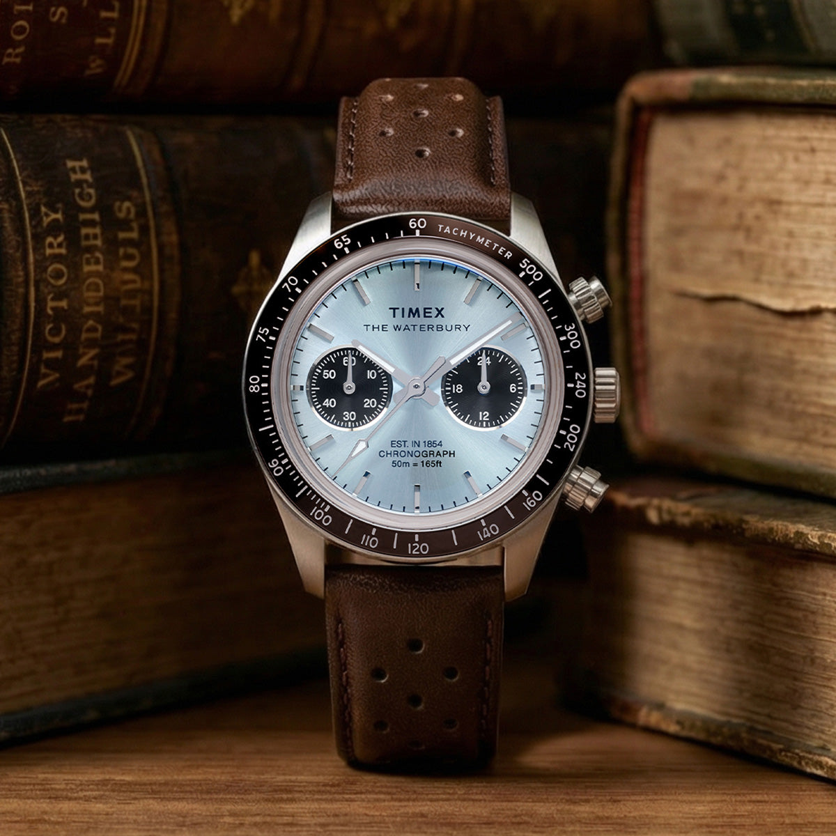 Waterbury Heritage Chronograph 39mm Leather Strap Watch