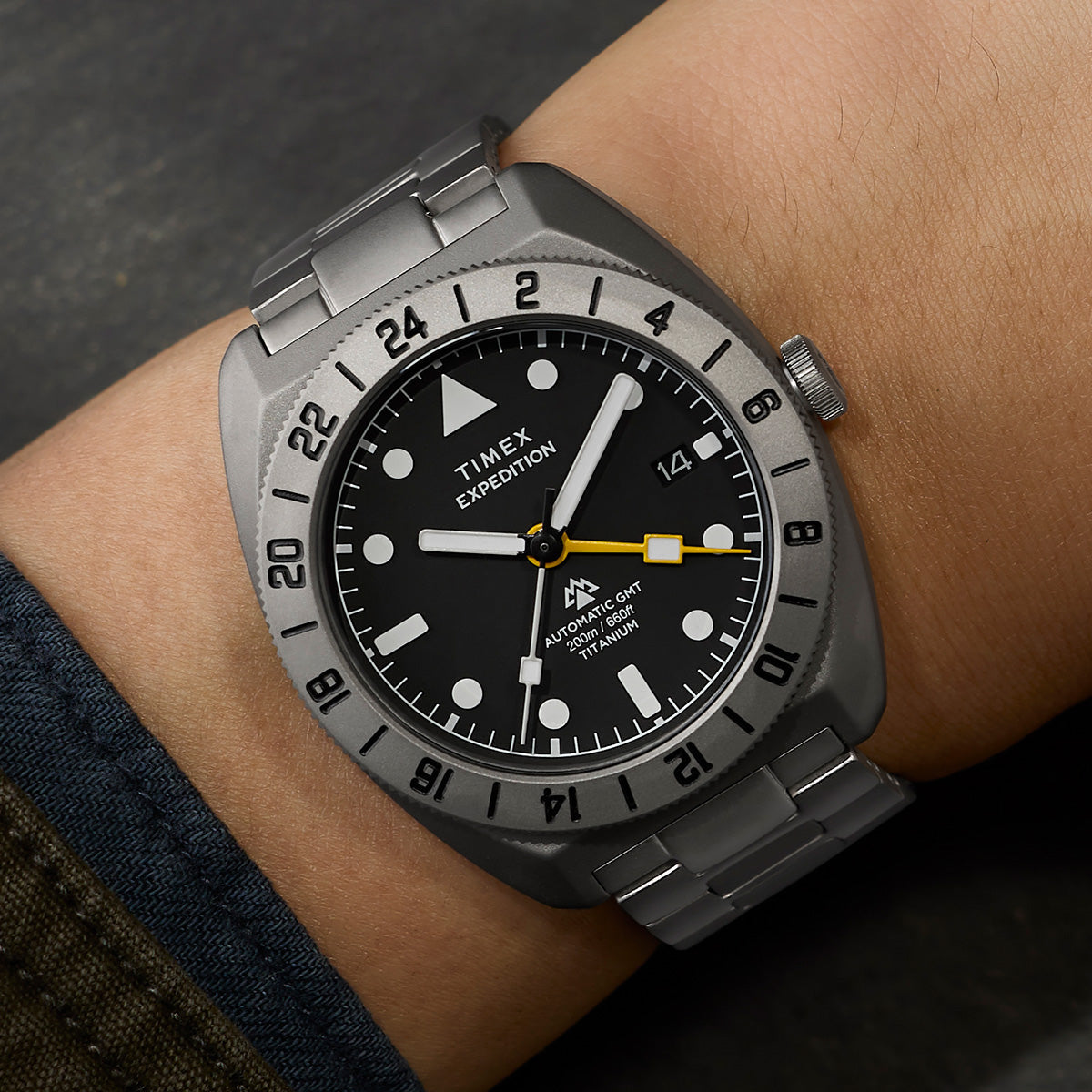 Expedition® Pioneer Titanium Automatic GMT 41mm Titanium Bracelet
