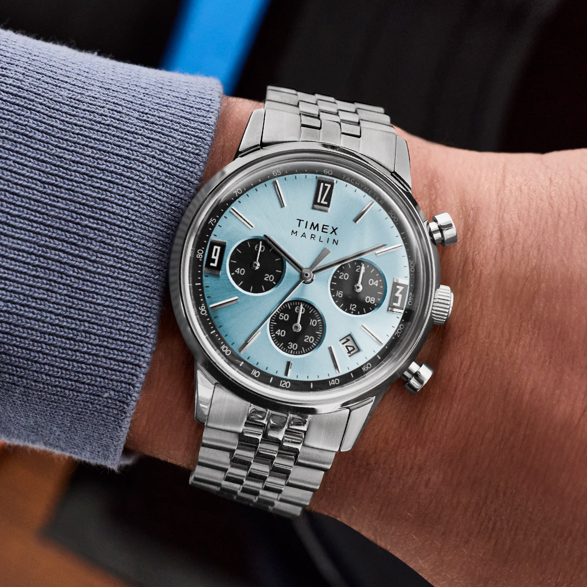 Marlin® Chronograph Tachymeter 40mm Stainless Steel Bracelet Watch