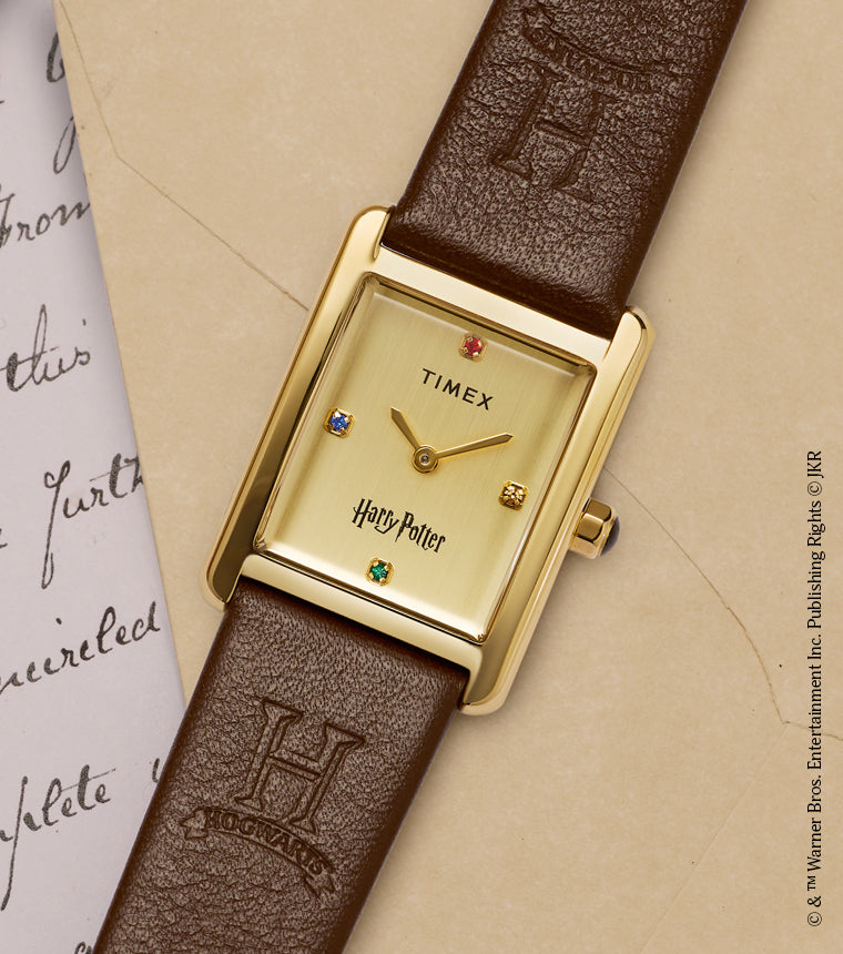 Harry Potter x Timex Hailey Hogwarts 24mm Leather Strap Watch