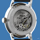 Exhibition caseback of Timex x Peanuts Marlin Automatic watch showing mechanical movement and Peanuts character artwork