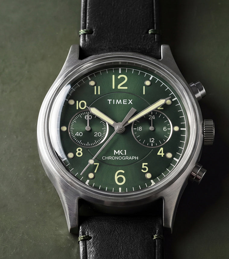 TIMEX&MR.OLIVE 腕時計 MK1® Chronograph 40mm Leather Strap Watch - TW2Y71200 | Timex CA