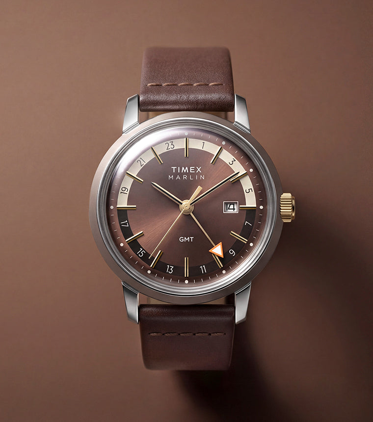 Marlin® Quartz GMT 40mm Leather Strap Watch - TW2Y84200 | Timex CA