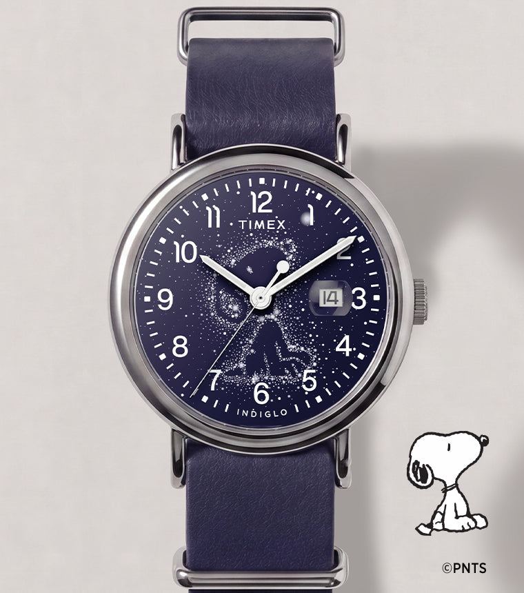 Peanuts® x Timex Weekender Astronomy 40mm Leather Strap Watch
