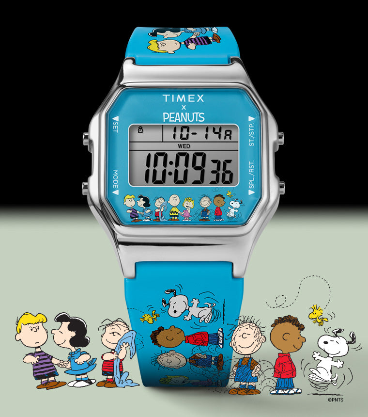 Timex T80 x Peanuts Gang's All Here 34mm Resin Strap Watch