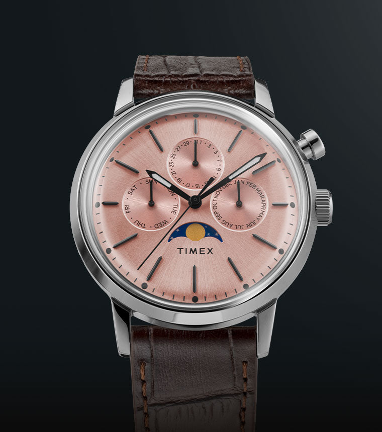 Marlin® Moon Phase 40mm Leather Strap Watch - TW2W51100 | Timex CA