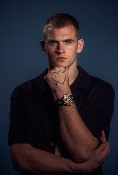 A Man Wearing Timex UFC Icon Chronograph Watch