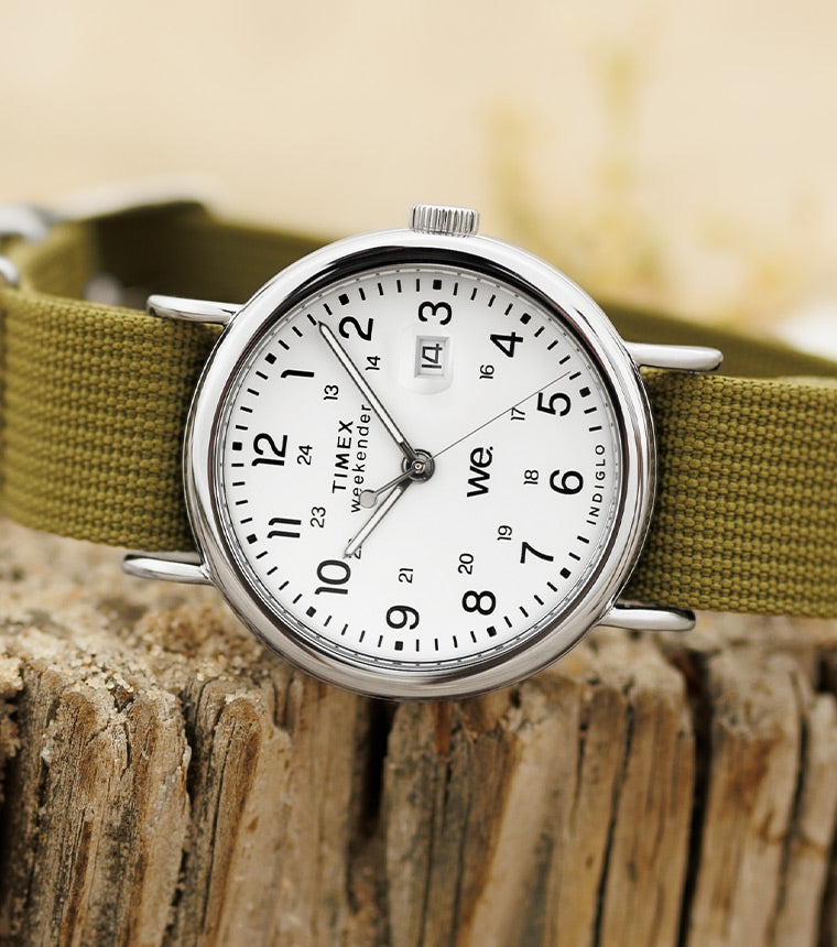 Weekender Green Fabric Strap Watch 