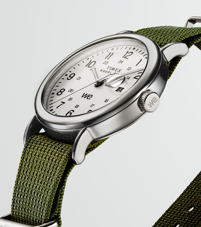 Weekender Green Fabric Strap Watch 