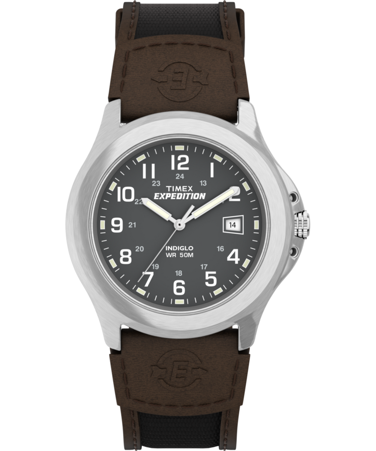 Expedition Metal Field 40mm Leather Strap Watch T40091 Timex CA