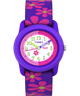 T89022 TIMEX TIME MACHINES® 29mm Purple Floral Elastic Fabric Kids Watch Primary Image