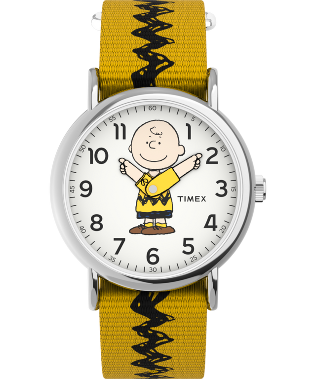 TW2R41100 Timex x Peanuts Charlie Brown 38mm Fabric Strap Watch Primary Image