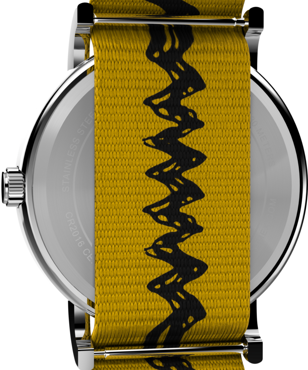 TW2R41100 Timex x Peanuts Charlie Brown 38mm Fabric Strap Watch Caseback Image