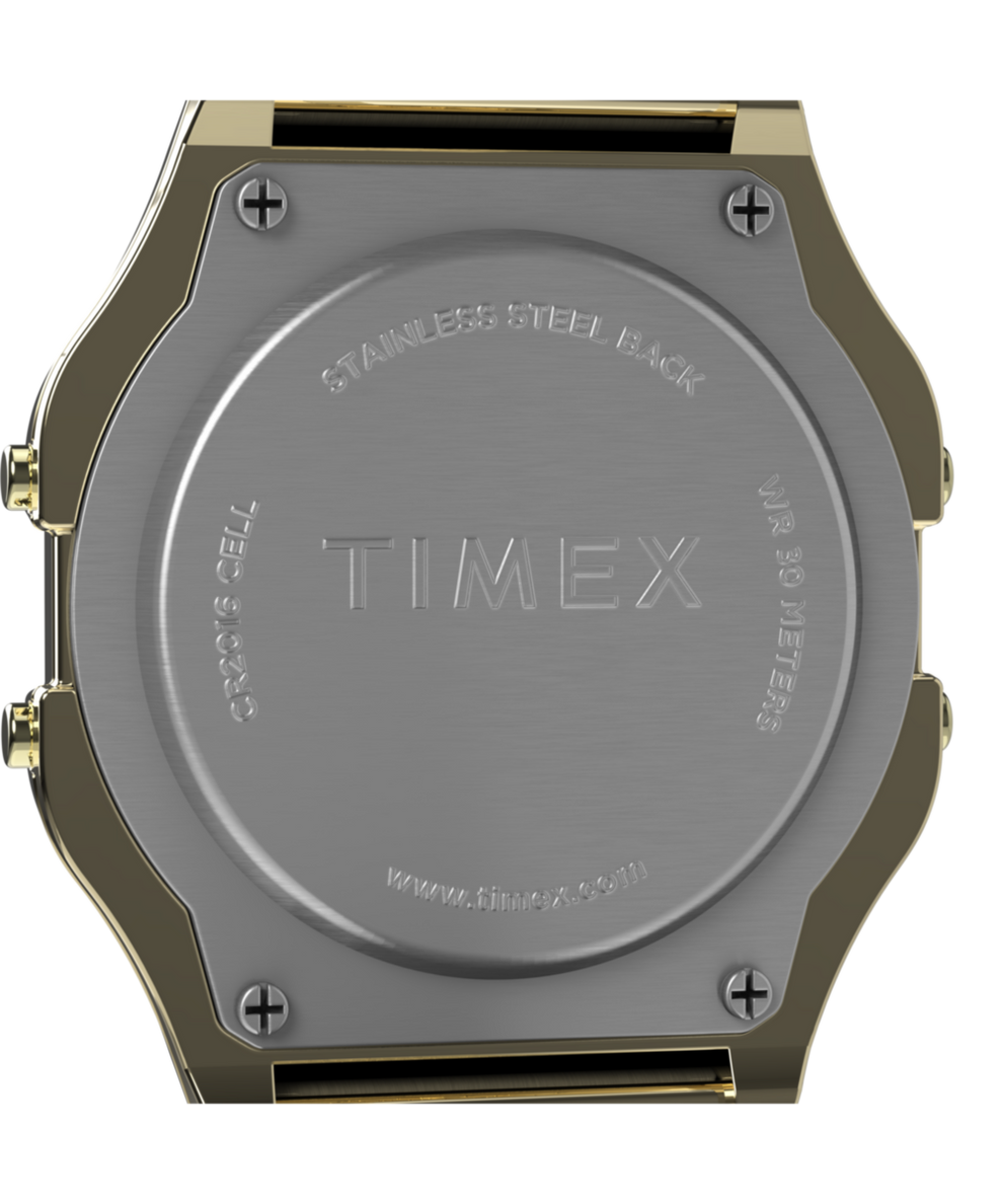 TW2R79200 Timex T80 34mm Stainless Steel Bracelet Watch Caseback Image