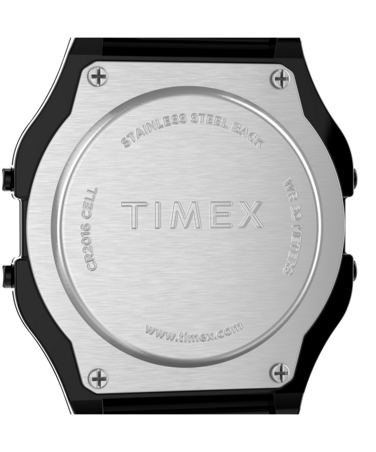 TW2R79400 Timex T80 34mm Stainless Steel Bracelet Watch Caseback Image