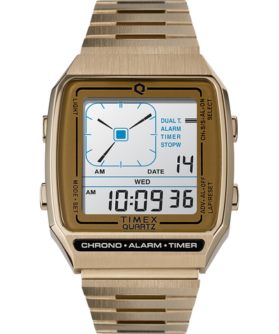Q Timex Reissue Digital LCA 32.5mm Stainless Steel Bracelet Watch