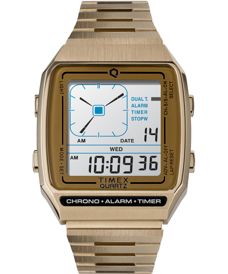 Q timex reissue 38mm online stainless steel bracelet watch