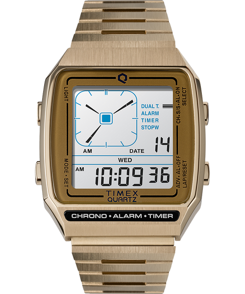 Q Timex Reissue Digital LCA 32.5mm Stainless Steel Bracelet Watch 