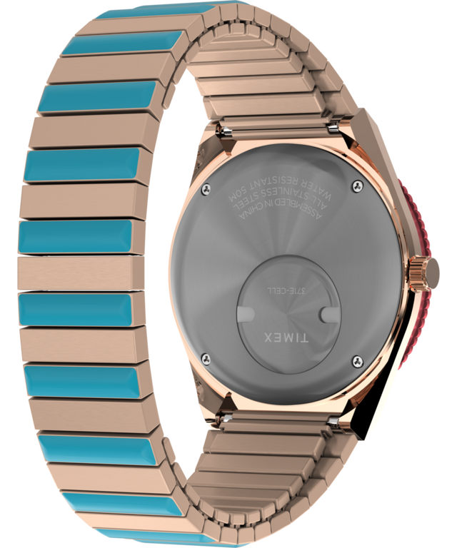 TW2U81500 Q Timex Malibu 36mm Stainless Steel Expansion Band Watch Caseback with Attachment Image