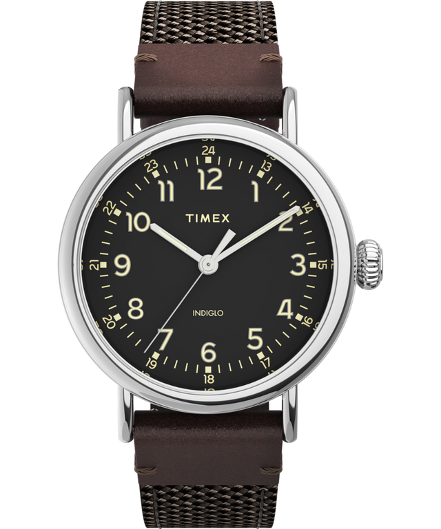 TW2U89600 Timex Standard 40mm Fabric and Leather Strap Watch Primary Image