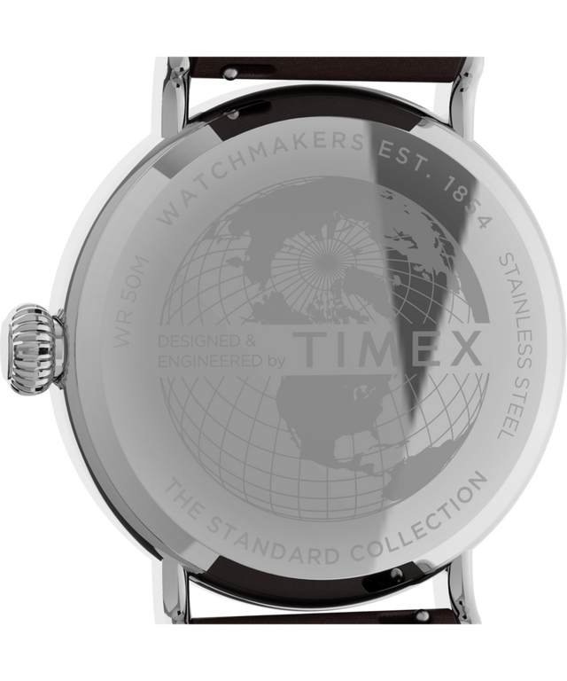 TW2U89600 Timex Standard 40mm Fabric and Leather Strap Watch Caseback Image